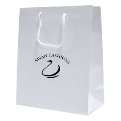 Laminated Matte Colored Rope Handle Gift Bag (8"x4"x10")