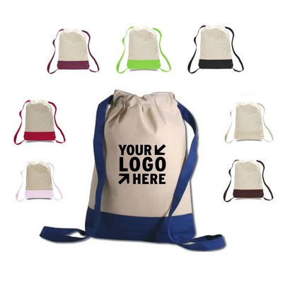 8 Oz. Cotton Two-Tone Drawstring Sportpack