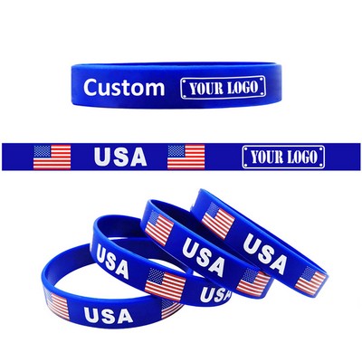 U.S. Flag Silicone Wristband