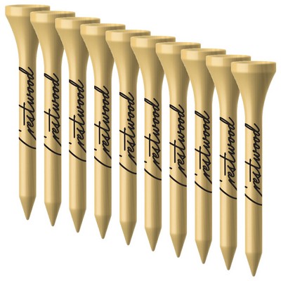 Plastic traditional cup golf tees- 2.75" 2 Color Logo Imprint Shank Only. White or Natural