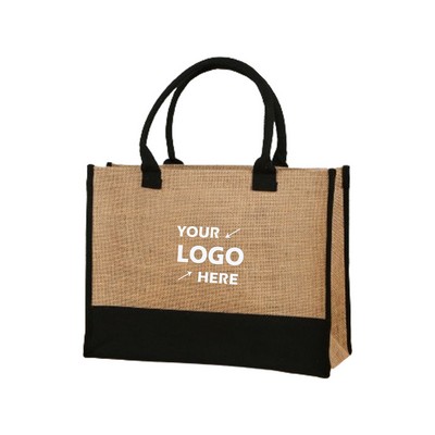 Jute Canvas Tote Bag