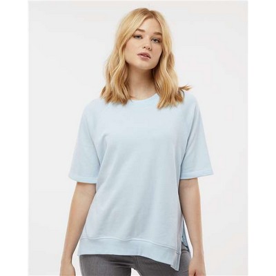 MV Sport® Women's French Terry Short Sleeve Crewneck Pullover