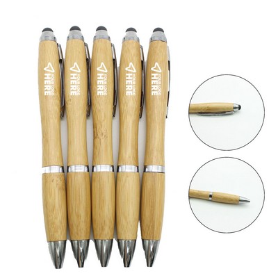 Retractable Bamboo Pens For School Office