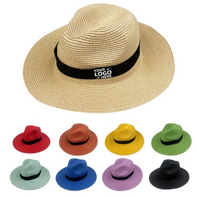 Unisex Straw Panama Beach Summer Sun Hat