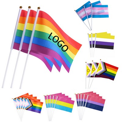 Rainbow Pride LGBT Stick Flag 8"x5"