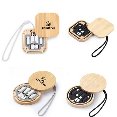 Eco-friendly Bamboo Charging Cable Case