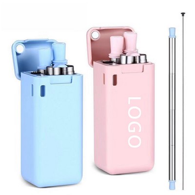 Reusable 304 Stainless Steel Retractable Telescopic Straw