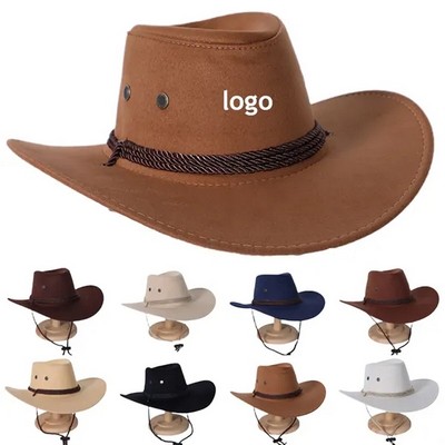 Western Cowboy Hat Suede Travel Cap