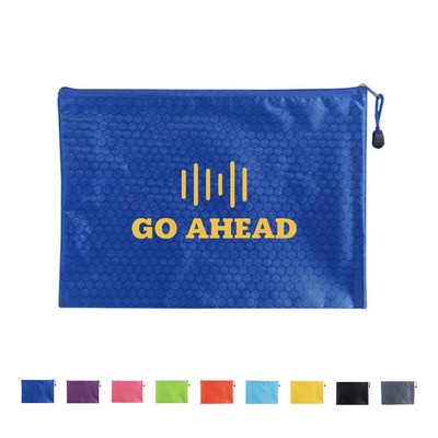 A4 PVC Grid Zipper File Bags