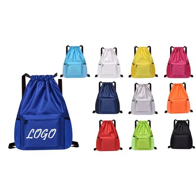 16"X 13" Oxford Cloth Basketball Drawstring Backpack