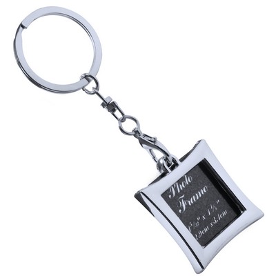 Zinc Alloy Diamond-Shaped Mini Frame Keychain