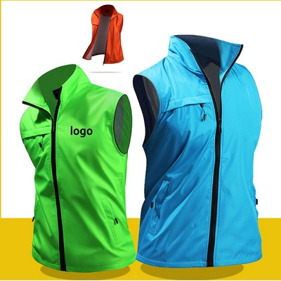 Adult Volunteer Vest Zipper Workwear Waistcoat