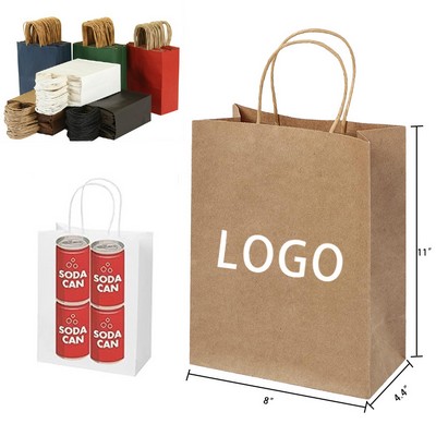 Custom Kraft Brown Paper Shopping Gift Bags w/Handles