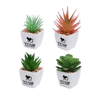 Mini Faux Potted Succulent In Plastic Pots