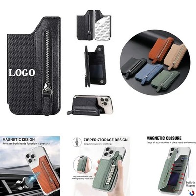 PU Leather Phone Card Holder Stick-On