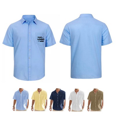 Mens Button Down Short Sleeve Shirt