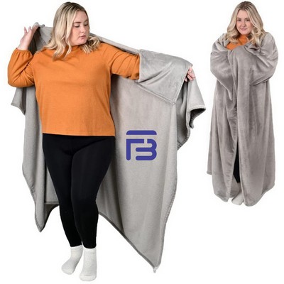 Oversized Wearable Fleece Throw Blanket