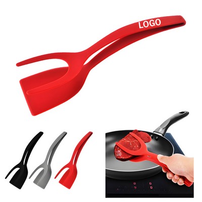 2-in-1 Non-Stick Coating Food Spatulas Tongs Egg Flipper Spatula Grip Flip Spatula Flipper