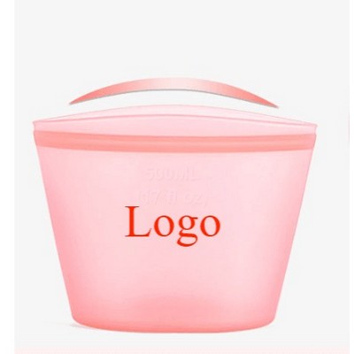 7.8 X 7Inch Semi-Clear Reusable Silicone Food Storage Bag