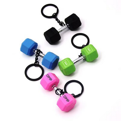 Mini Dumbbell Barbell Keychain for Fitness Enthusiast