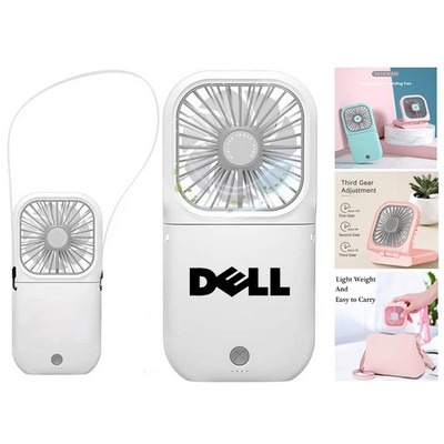 Folding Mini Neck Fan with 3000mAh Power Bank