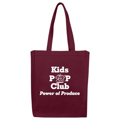 Color Cotton Canvas Tote Bag w/ Full Gusset - 1 Color (11"x14"x5")