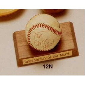 3"x5" Walnut Baseball On Base Award (12n)