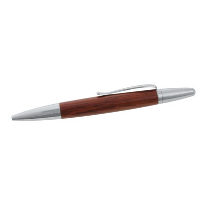 Stylish Wooden Pen in Rosewood Finish w/Chrome Accents