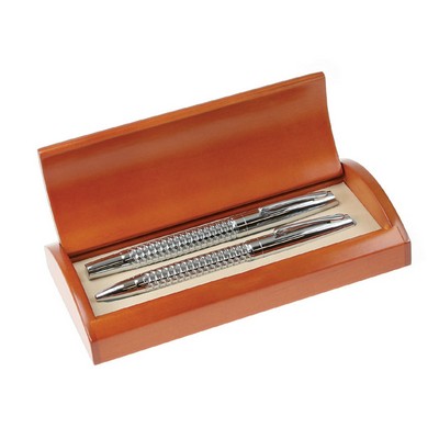 Sleek Ballpoint and Roller Ball Pen Set