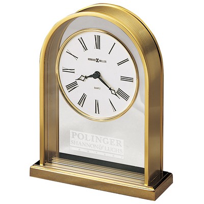 Howard Miller Reminisce Brass Finish Arch Clock w/ Cream Beige Dial