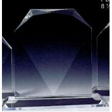 10" Optic Crystal Faceted Diamond Award