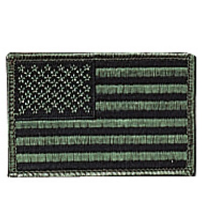 Reversed Subdued US Flag Embroidered Military Patch