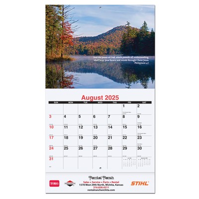 Bible Verses Monthly Wall Calendar w/Stapled (10 5/8"x18¼")