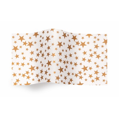 Precious Metals Gold Stars on White Wrapping Tissue (20"x30")