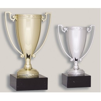 12.25" Gold Die Cast Zinc Cup Trophy w/Marble Base