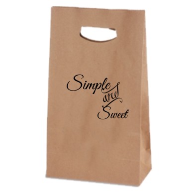 Natural Kraft Die Cut Handle Paper Bag - 1C1S (8" x 4" x 13 5/8")