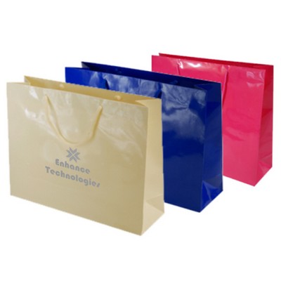 Laminated Gloss Colored Rope Handle Gift Bag (8"x4"x10")