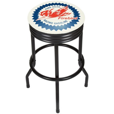 Ribbed Bar Stool with Swivel (Black Finish)