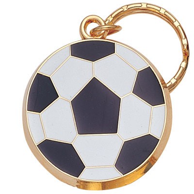 1 ¾" Soccer Enameled Keyring