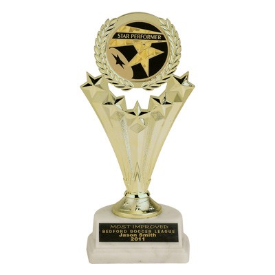 7 ¾" Shooting Stars Trophy w/2" Mylar Insert