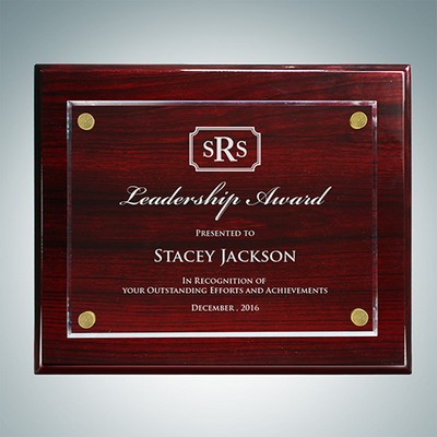 Rosewood Piano Finish Plaque Floating Acrylic Plate (Large)