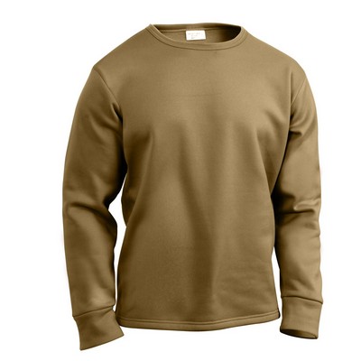 AR 670-1 Coyote Brown Extended Cold Weather Poly Crew Neck Top (2XL)