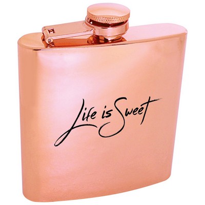 6oz Copper-Tone Plated Stainless Steel Flask