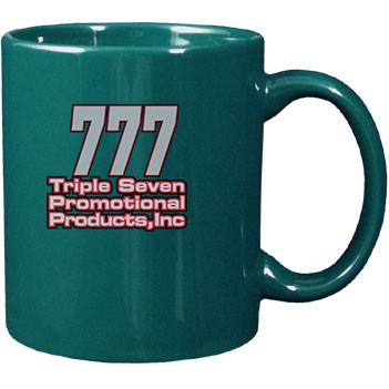 11 Oz. Dark Teal Green C-Handle Mug