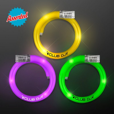 LED Mardi Gras Flash Bracelets, Assorted Purple, Green & Gold - Domestic Print