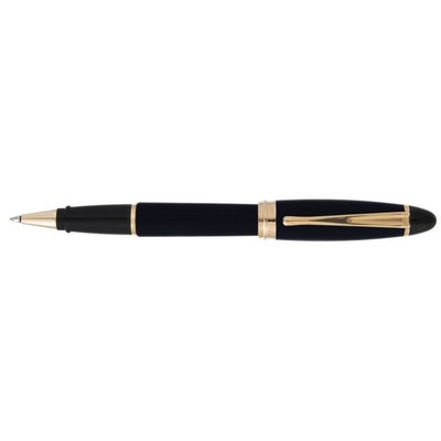 Luxury Line Aurora Ipsilon Satin Black Rollerball Rose Gold Pen