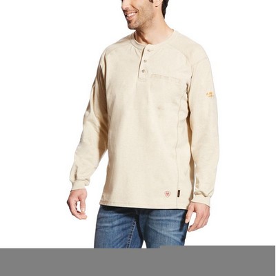 FR Air Henley Long Sleeve Sand Heather Shirt