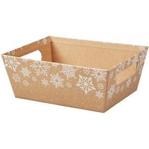 Large Kraft Snowflakes Gift Basket Market Tray