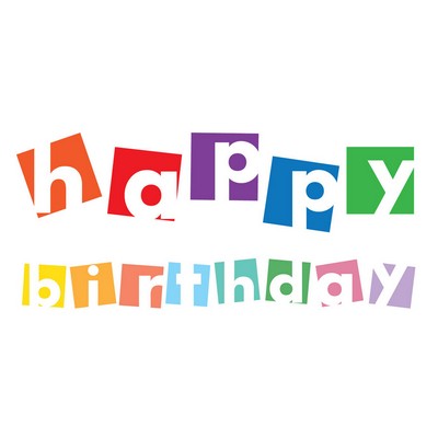 Colorful Wishes Stamped Birthday Greeting Card