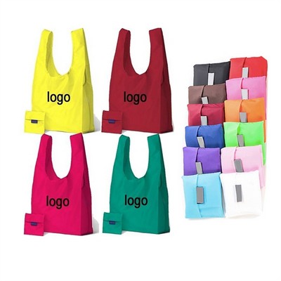 Folding Reusable Polyester Shopping/Grocery Tote Bag w/Carrying Case 13"x21" (13 1/2"x21 1/2")